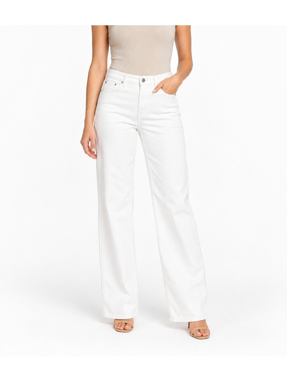 J.Crew Slim-Wide High-Rise Super-Stretch Jeans White 30T Tall NWT